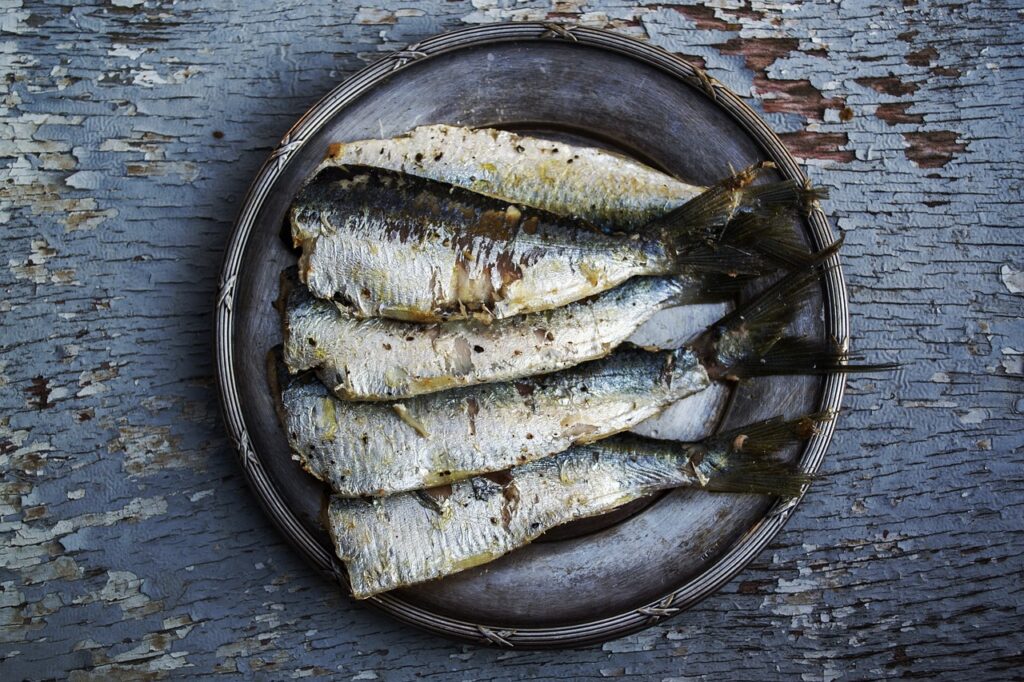 Grilled mackerell or sardines